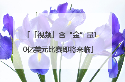 「视频」含“金”量10亿美元比赛即将来临