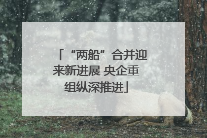 “两船”合并迎来新进展 央企重组纵深推进