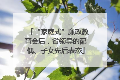 “家庭式”廉政教育会后，省领导的配偶、子女先后表态