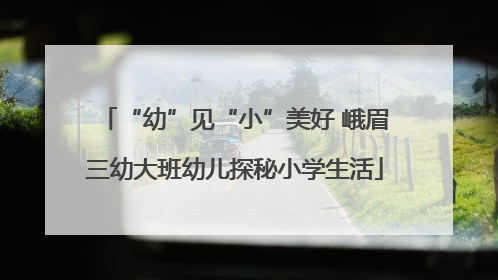 “幼”见“小”美好 峨眉三幼大班幼儿探秘小学生活