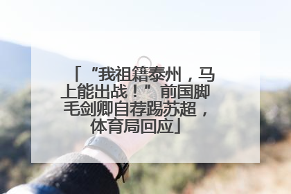 “我祖籍泰州，马上能出战！”前国脚毛剑卿自荐踢苏超，体育局回应