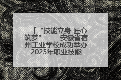 “技能立身 匠心筑梦”——安徽省宿州工业学校成功举办2025年职业技能活动周各项活动