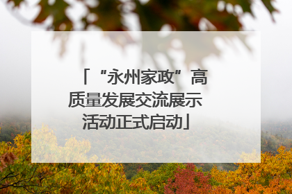 “永州家政”高质量发展交流展示活动正式启动