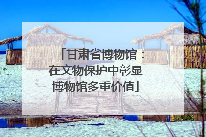 甘肃省博物馆：在文物保护中彰显博物馆多重价值