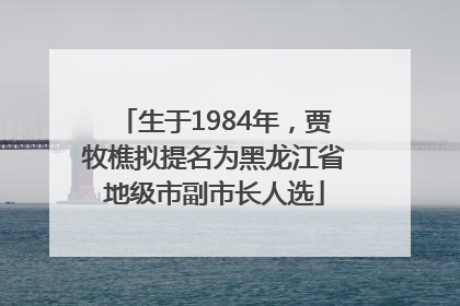 生于1984年，贾牧樵拟提名为黑龙江省地级市副市长人选