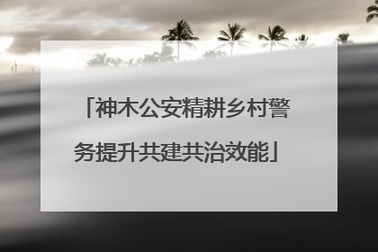 神木公安精耕乡村警务提升共建共治效能
