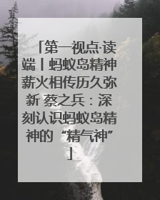 第一视点·读端丨蚂蚁岛精神薪火相传历久弥新 蔡之兵：深刻认识蚂蚁岛精神的“精气神”