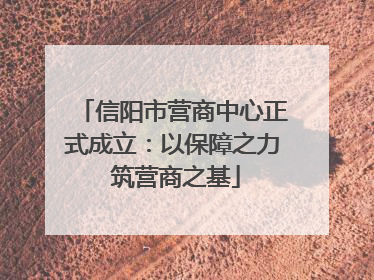 信阳市营商中心正式成立：以保障之力 筑营商之基