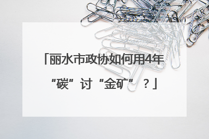 丽水市政协如何用4年“碳”讨“金矿”？