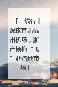 一线行丨深夜直击杭州机场，浙产杨梅“飞”赴各地市场