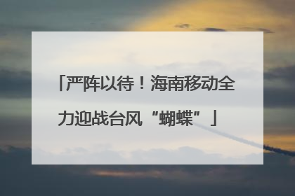 严阵以待！海南移动全力迎战台风“蝴蝶”