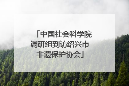中国社会科学院调研组到访绍兴市非遗保护协会