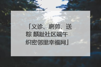 义诊、磨剪、送粽 麟趾社区端午织密邻里幸福网
