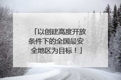 以创建高度开放条件下的全国最安全地区为目标！