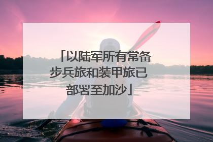以陆军所有常备步兵旅和装甲旅已部署至加沙