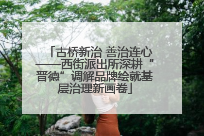 古桥新治 善治连心——西街派出所深耕“晋德”调解品牌绘就基层治理新画卷
