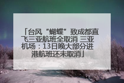 台风“蝴蝶”致成都直飞三亚航班全取消 三亚机场：13日晚大部分进港航班还未取消