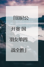 印尼公开赛 国羽女单四战全胜