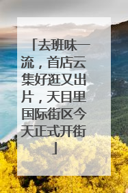 去班味一流，首店云集好逛又出片，天目里国际街区今天正式开街