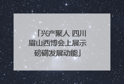 兴产聚人 四川眉山西博会上展示磅礴发展动能