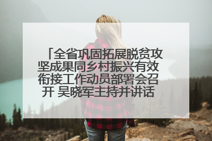 全省巩固拓展脱贫攻坚成果同乡村振兴有效衔接工作动员部署会召开 吴晓军主持并讲话 罗东川作安排部署