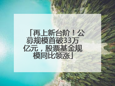 再上新台阶！公募规模首破33万亿元，股票基金规模同比领涨