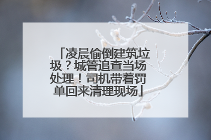 凌晨偷倒建筑垃圾？城管追查当场处理！司机带着罚单回来清理现场