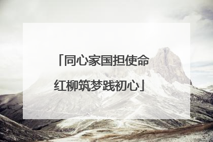 同心家国担使命 红柳筑梦践初心