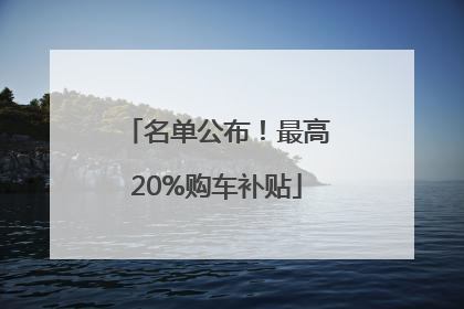 名单公布！最高20%购车补贴