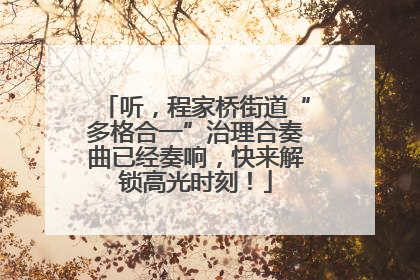 听，程家桥街道“多格合一”治理合奏曲已经奏响，快来解锁高光时刻！