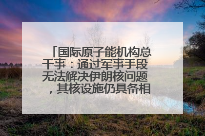 国际原子能机构总干事：通过军事手段无法解决伊朗核问题，其核设施仍具备相关产能，只需要数月就能生产出浓缩铀