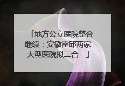 地方公立医院整合继续：安徽霍邱两家大型医院拟二合一