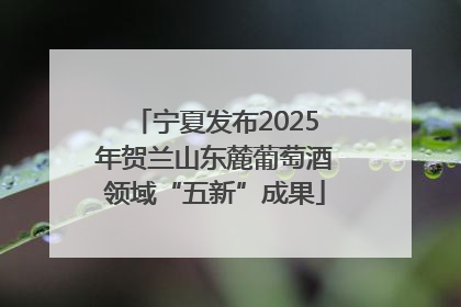 宁夏发布2025年贺兰山东麓葡萄酒领域“五新”成果