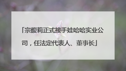 宗馥莉正式接手娃哈哈实业公司，任法定代表人、董事长