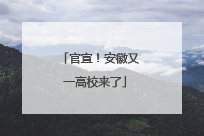 官宣！安徽又一高校来了
