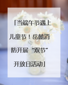 当端午节遇上儿童节！岳麓消防开展“双节”开放日活动