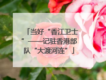 当好“香江卫士”——记驻香港部队“大渡河连”