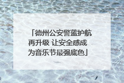 德州公安警蓝护航再升级 让安全感成为音乐节最强底色