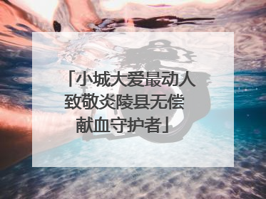 小城大爱最动人 致敬炎陵县无偿献血守护者
