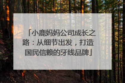 小鹿妈妈公司成长之路：从细节出发，打造国民信赖的牙线品牌