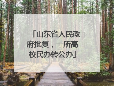 山东省人民政府批复，一所高校民办转公办