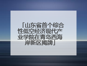 山东省首个综合性低空经济现代产业学院在青岛西海岸新区揭牌