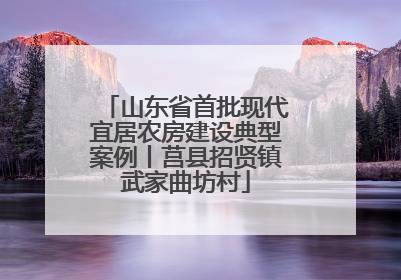 山东省首批现代宜居农房建设典型案例丨莒县招贤镇武家曲坊村