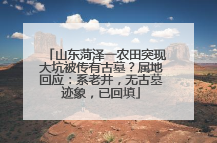 山东菏泽一农田突现大坑被传有古墓？属地回应：系老井，无古墓迹象，已回填
