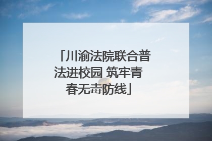 川渝法院联合普法进校园 筑牢青春无毒防线