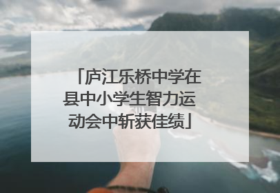 庐江乐桥中学在县中小学生智力运动会中斩获佳绩