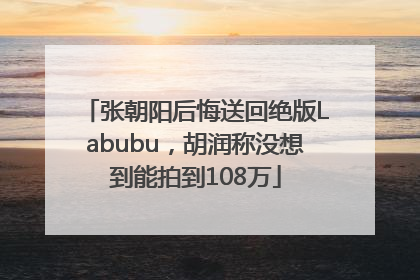 张朝阳后悔送回绝版Labubu，胡润称没想到能拍到108万