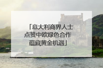 意大利商界人士点赞中欧绿色合作蕴藏黄金机遇