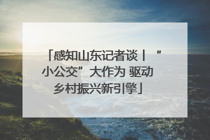 感知山东记者谈丨“小公交”大作为 驱动乡村振兴新引擎