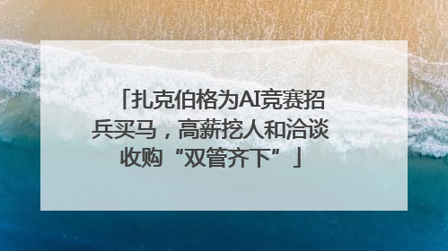 扎克伯格为AI竞赛招兵买马，高薪挖人和洽谈收购“双管齐下”